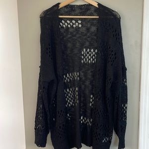Black cardigan sweater lightweight